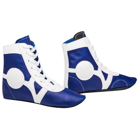 Купить Обувь для самбо SM-0102, кожа, синий Rusco в Красноярске 