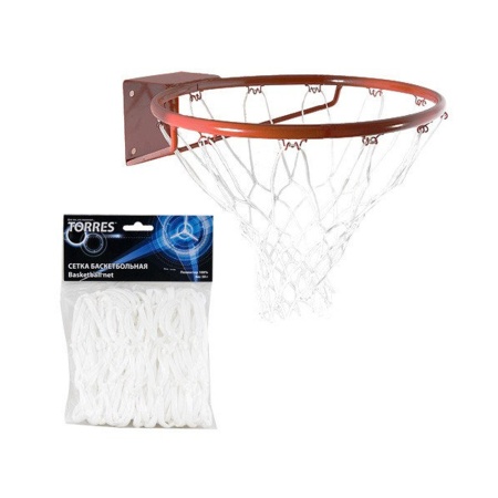 Купить Сетка баскетбольная Torres, нить 4 мм, белая в Красноярске 