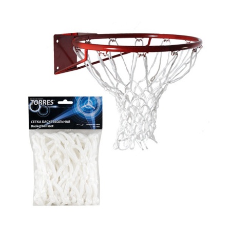 Купить Сетка баскетбольная Torres, нить 6 мм, белая в Красноярске 